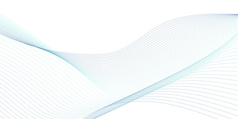 Abstract flowing blue wave lines background with smooth curves and minimal white space, futuristic technology data stream and digital network mesh vector illustration for modern design