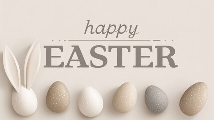 Happy easter greeting card with festive bunny ears