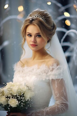 Portrait of a beautiful bride girl