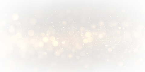 Golden bokeh sparkle dust light explosion overlay. PNG