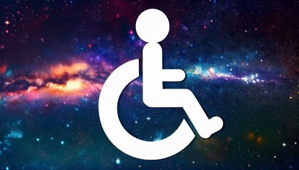 accessibility symbol with cosmic background inclusivity and universal design