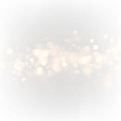 Golden bokeh sparkle dust light explosion overlay. PNG