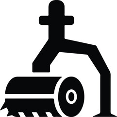 Silhouette of a toilet paper roll being dispensed vector illustration