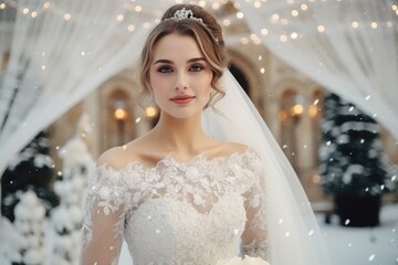Portrait of a beautiful bride girl
