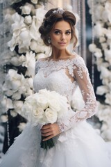 Portrait of a beautiful bride girl