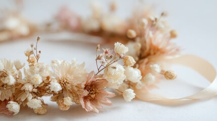 Floral crown made with dried flowers