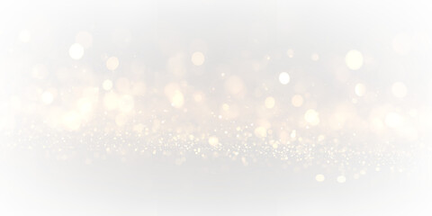 Golden bokeh sparkle dust light explosion overlay. PNG