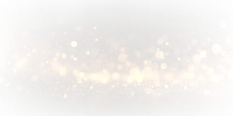 Golden bokeh sparkle dust light explosion overlay. PNG