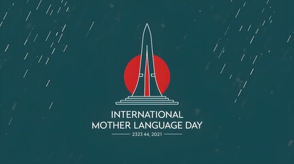 Rocket launch illustration with text celebrating international mother language day