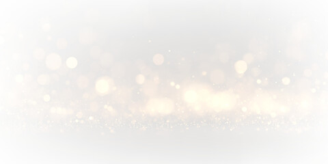 Golden bokeh sparkle dust light explosion overlay. PNG