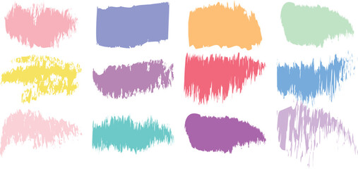 Colorful Hand-Painted Brush Vector Illustration with Vibrant Artistic Strokes for Modern Creative Design, UI Elements, Branding, and Digital Graphics