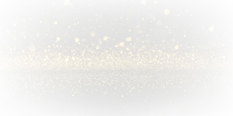 Golden bokeh sparkle dust light explosion overlay. PNG