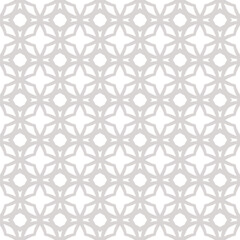 Vector geometric mosaic ornament with tiles, lattice, grid, floral shapes, diamonds. Subtle elegant geometric background. Seamless pattern with medieval gothic motifs. Abstract grey and white design
