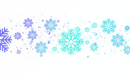 Blue teal gradient PNG winter snow dust and snowflakes overlay effect