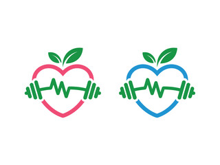 Healthy Heart Fitness Logos Design