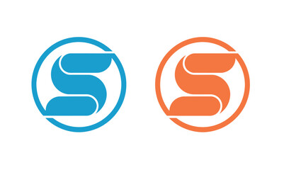Modern Logo Design with Letter S in Circle, Colorful Business Branding Icons