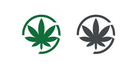 Cannabis Leaf Logo Design Template