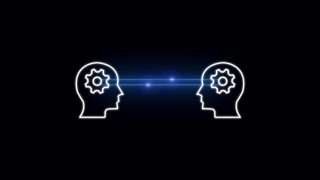 Personal growth and development. Business coaching and education concept. Connected human heads with gear shift. Growing network of diverse people. Social network and business communication