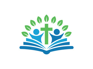 Christian Education Symbol with Cross