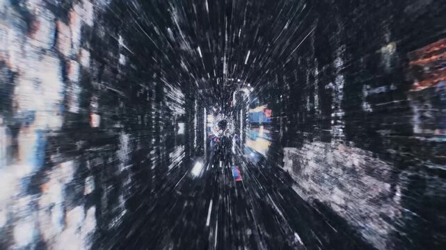 Vibrant distorted TV screen with colorful static noise