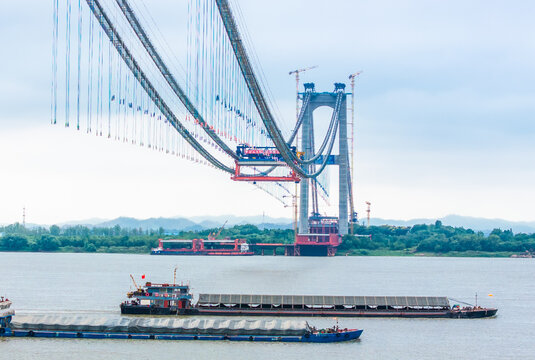 First Span Erection Yanjzhou Bridge Yangtze River Steel Girder Construction