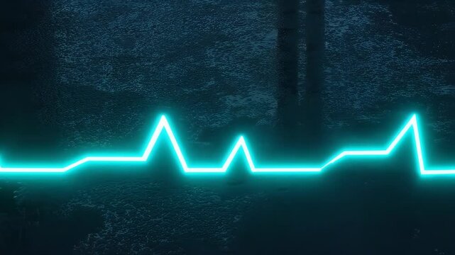 Bright cyan pulse on textured teal background, digital abstract