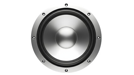 Silver speaker on isolated on a transparent background black audio sound