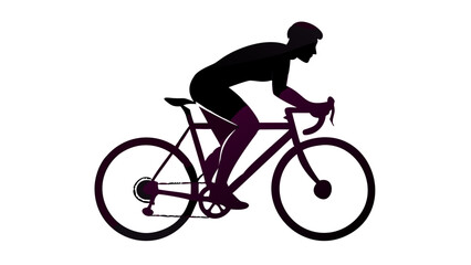 Obraz premium Energetic silhouette of a person riding a bicycle, cardio fitness and active wellness lifestyle concept