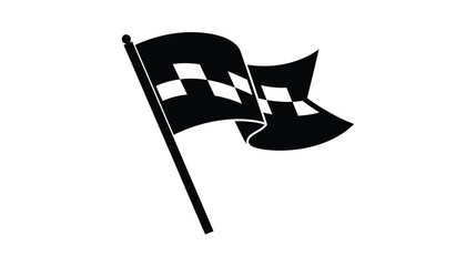 A black and white checkered racing flag waving on a pole © Rabbi