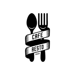 Cafe resto, spoon and fork 