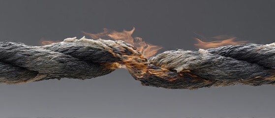 Close-up view of electrical cable on fire with smoke and sparks captured in a dark setting for safety awareness and electrician promotion