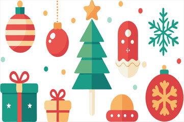 set of christmas trees