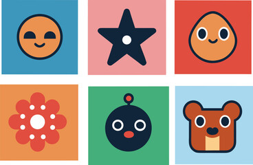 set of funny cartoon monsters