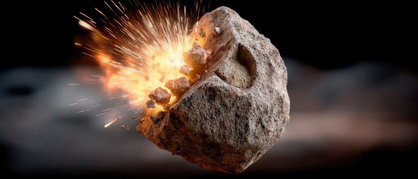 Global disaster concept shows planet earth exploding in space with a starry sky background depicting a catastrophic event beyond imagination