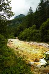 beautiful slovenian nature and mountains perpendicular