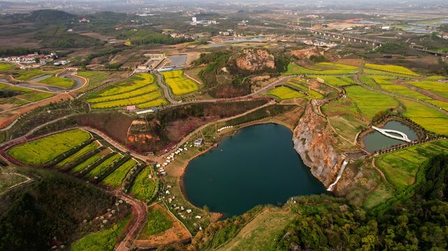 Lingshan Lake Aerial View, Jiangxia Cultural Zone, China