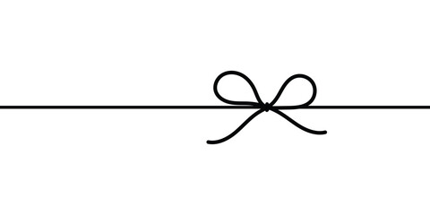 Bow gift ribbon line simple element. Hand drawn doodle stroke ribbon bow.