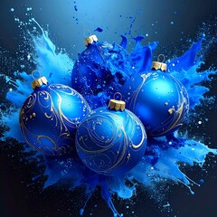 beautiful border frame of beautiful colorful Christmas baubles 