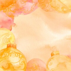 beautiful border frame of beautiful colorful Christmas baubles 