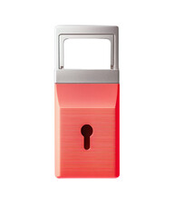 Vibrant red padlock with silver shackle, designed for security and protection. Its sleek lines and modern design make it attractive choice