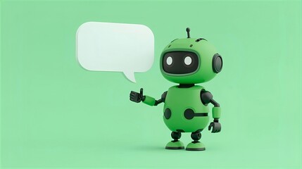 android robot with speech bubble