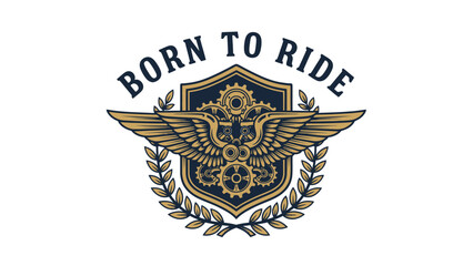 Naklejka premium Motivational motorcycle emblem conveying the spirit of adventure and freedom