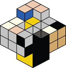 Brutalist grid visual with structured shape alignment