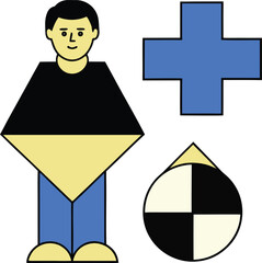 Swiss proportional layout using geometric shapes