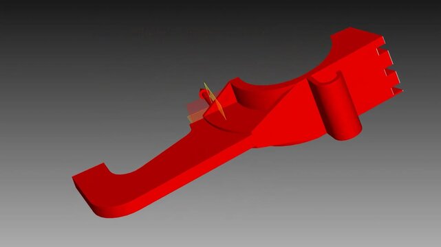 3D render engineering technical drawing of a mechanical mounting bracket , Finite Element Analysis ,thickness or stress points, computer-aided design software, engineering and manufacturing