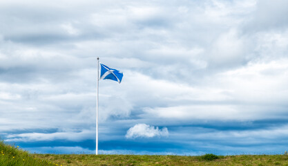 The flag of Scotland, also known as St Andrew's Cross or the Saltire