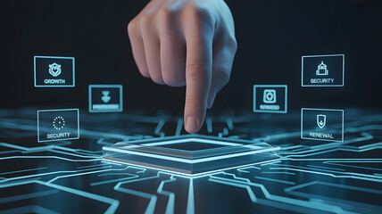 Human Finger Activating AI Microchip Interface for Digital Security