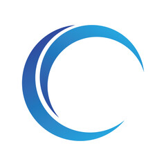 Gradient blue circle logo template for business and company