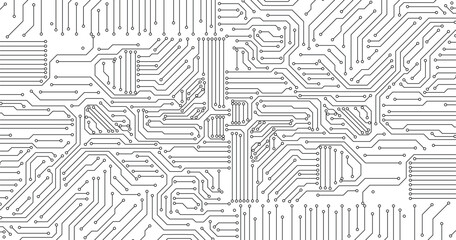  technology on white background.2d illustration Abstract futuristic electronic circuit technology background science background.