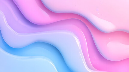 Abstract pastel gradient background with flowing layers in pink, purple, and blue tones, creating smooth and calming visual effect. Perfect for product use or design inspiration